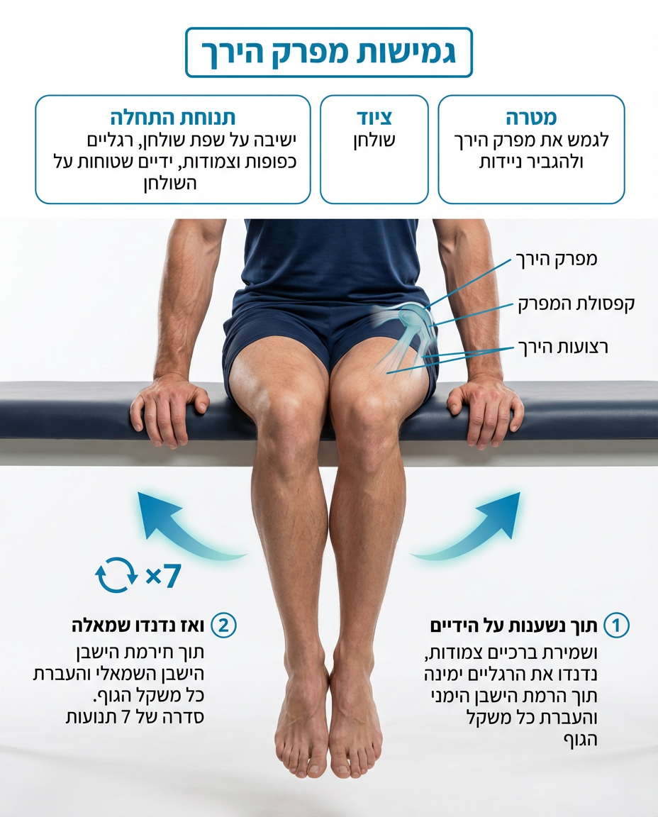 גמישות מפרק הירך עם עיגולי רגל