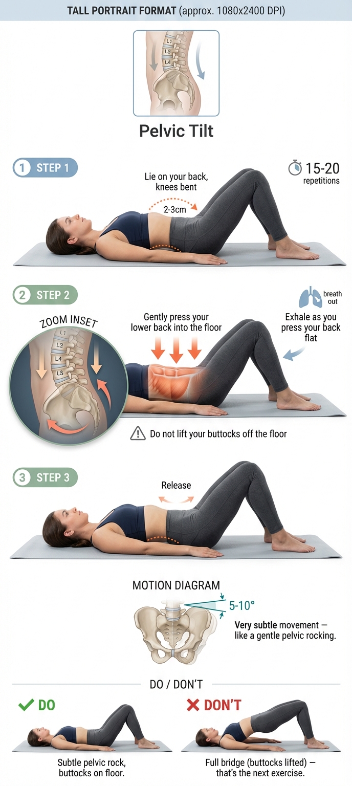 Supine pelvic tilt exercise