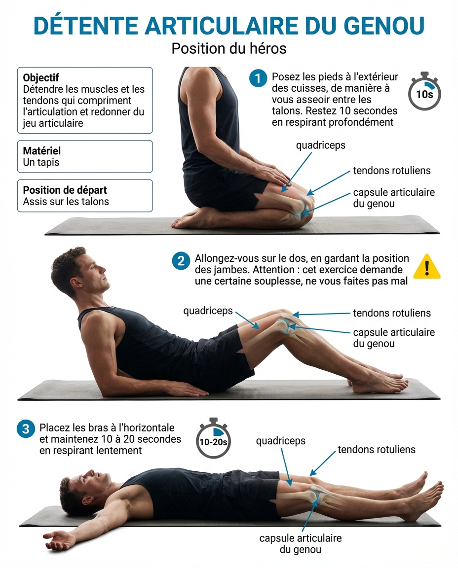 Knee joint relaxation illustration