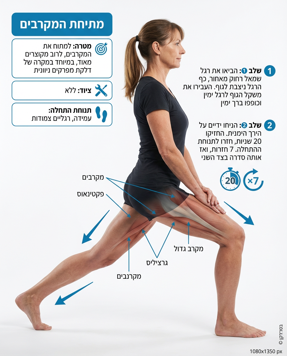 מתיחת אדוקטורים בתנוחת הפרפר