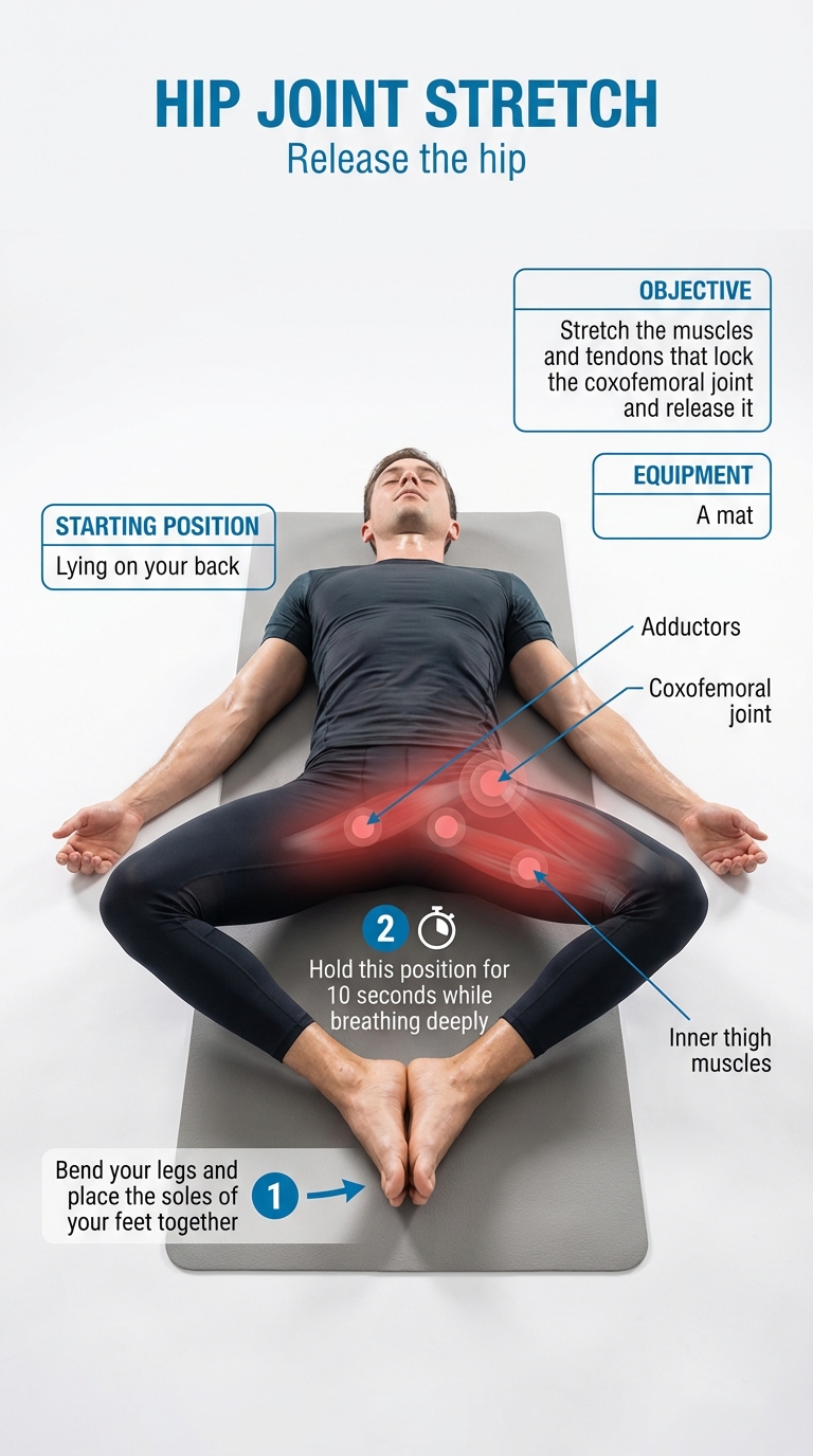 Hip joint stretch in figure 4