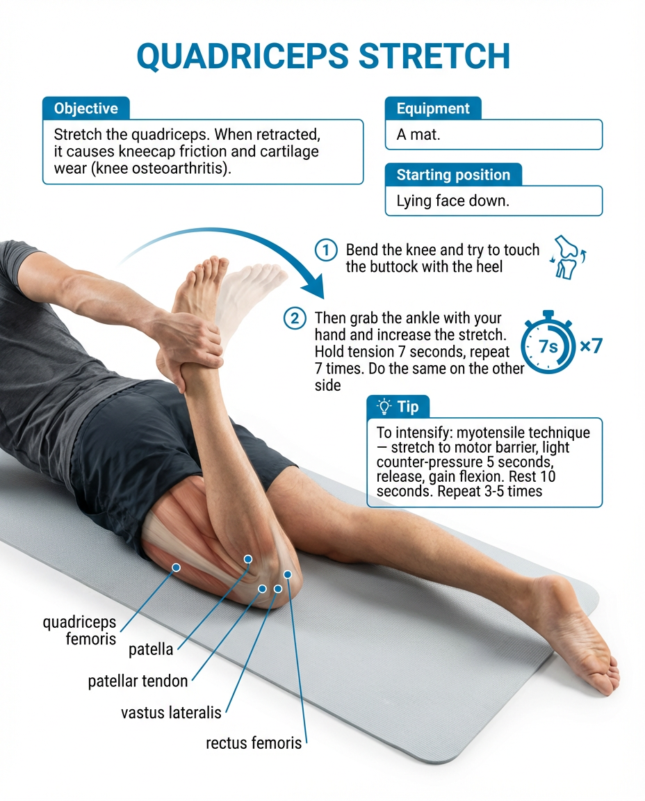 Prone quadriceps stretch