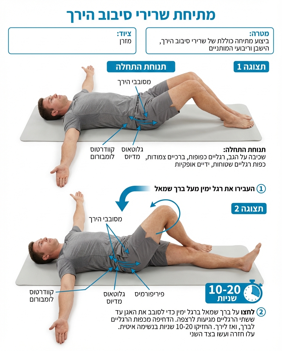 מתיחת שרירי סיבוב הירך בישיבה