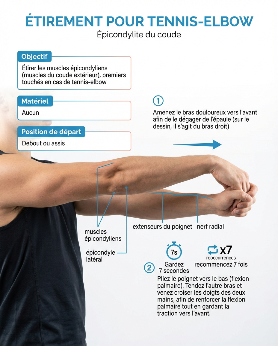 איור מתיחה למרפק טניס