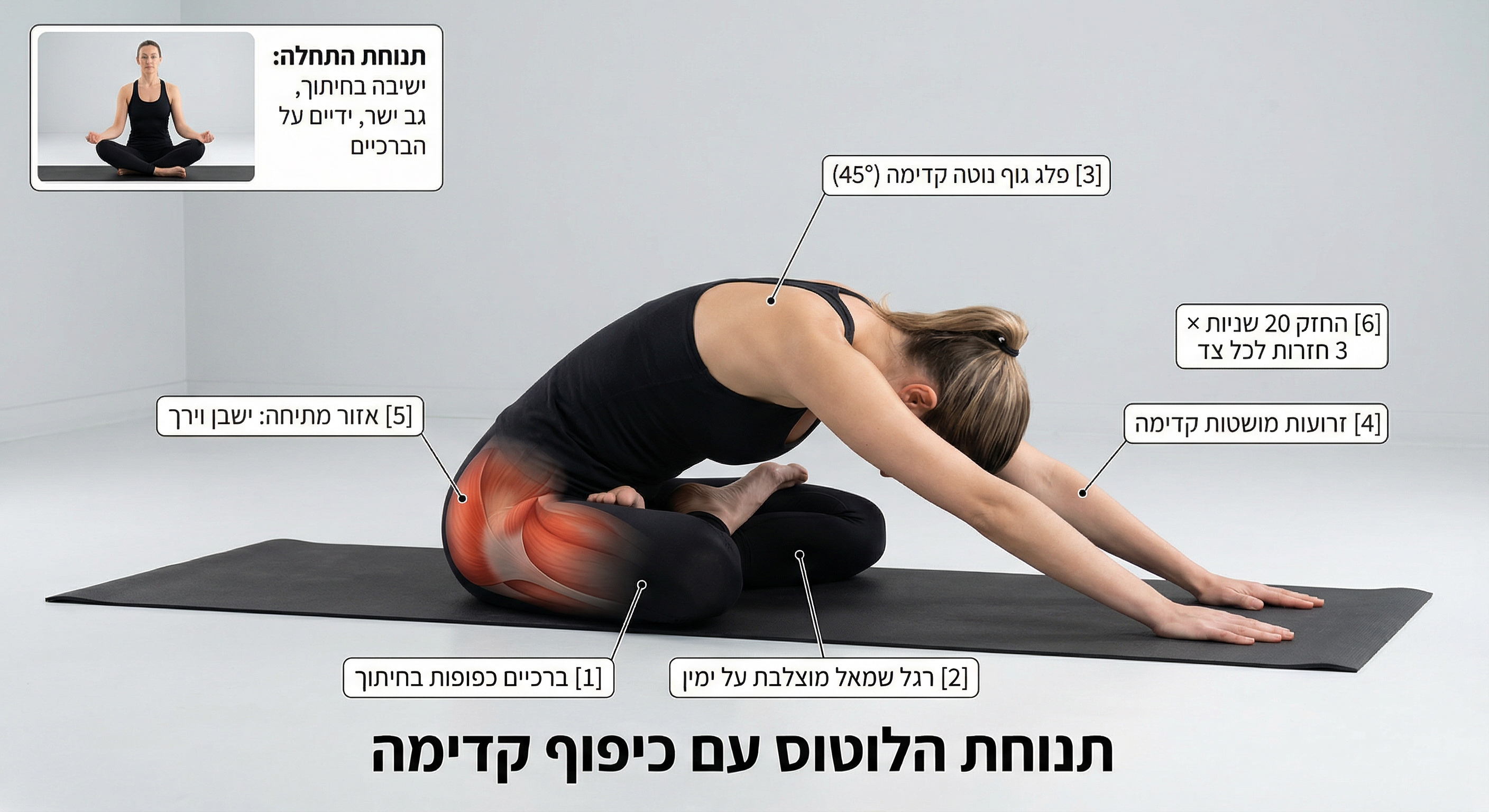 לוטוס עם כיפוף קדימה