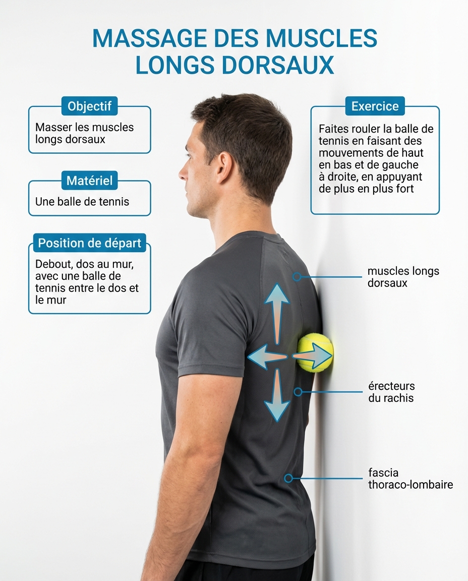 Long dorsal muscle massage illustration