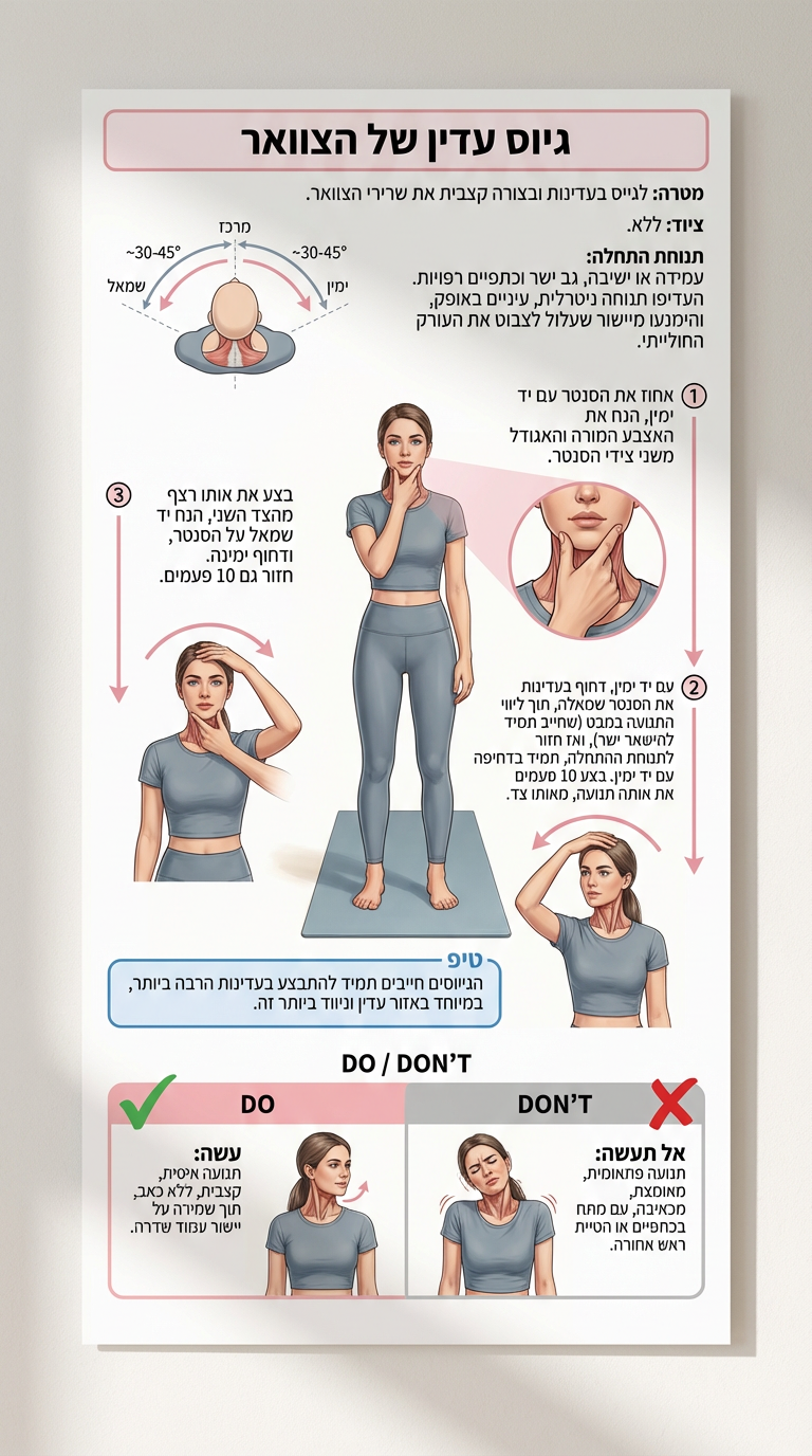 איור גיוס עדין של הצוואר עם סיבובים ומעגלים