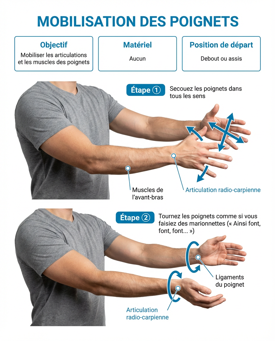 Wrist mobilization illustration