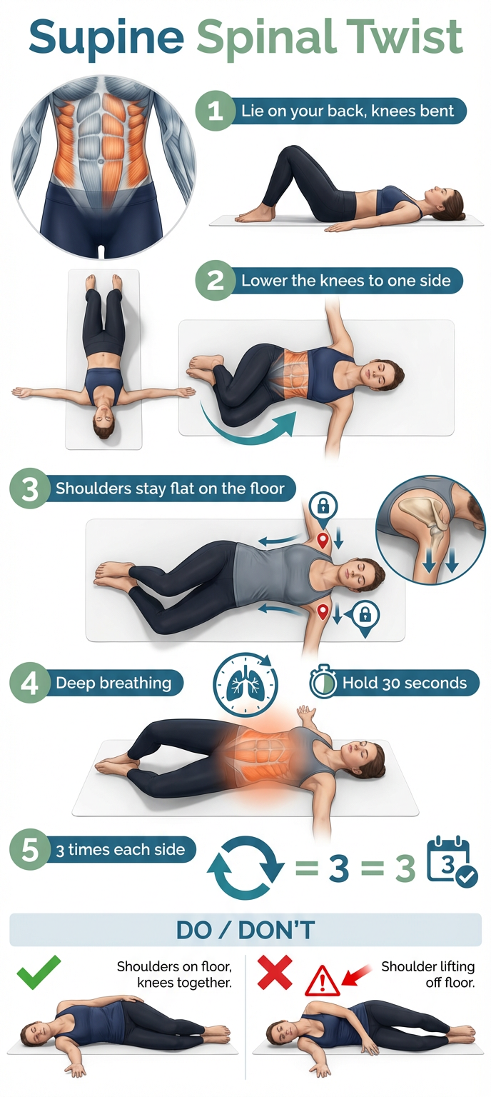 Supine spinal twist