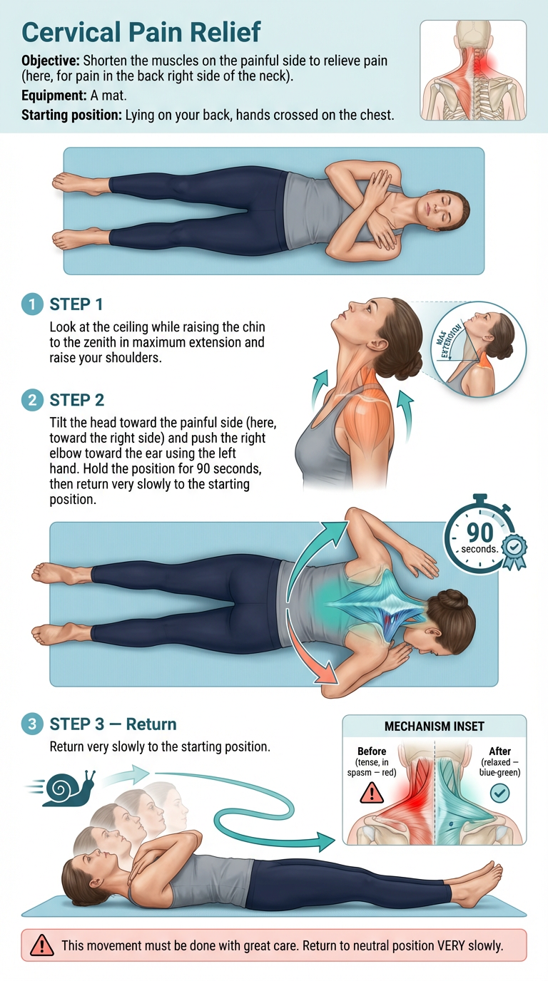 Illustration of 3-step cervical relief program