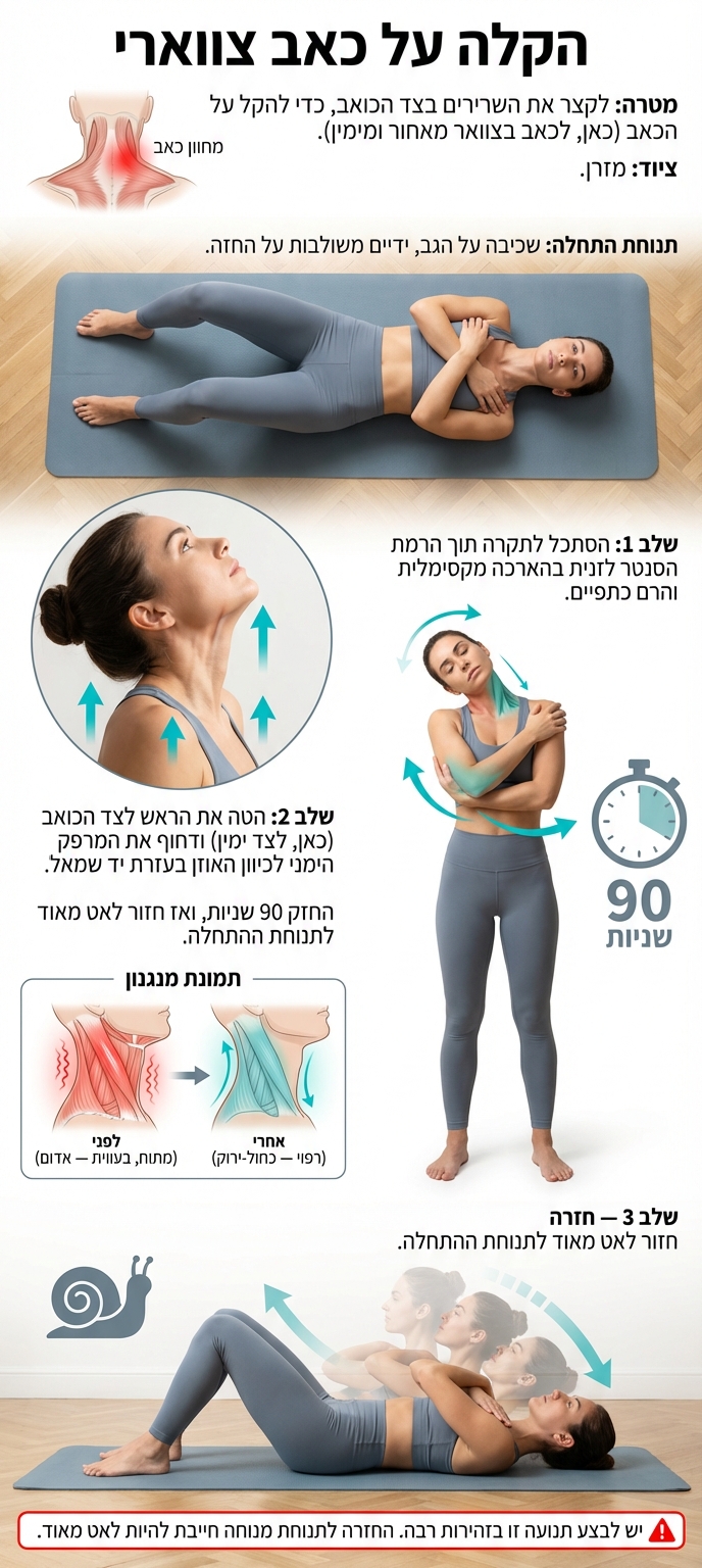 איור תוכנית הקלת צוואר בת 3 שלבים