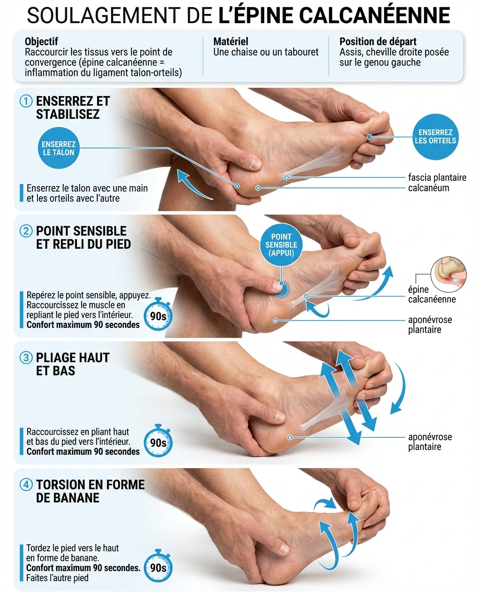 Heel spur relief illustration