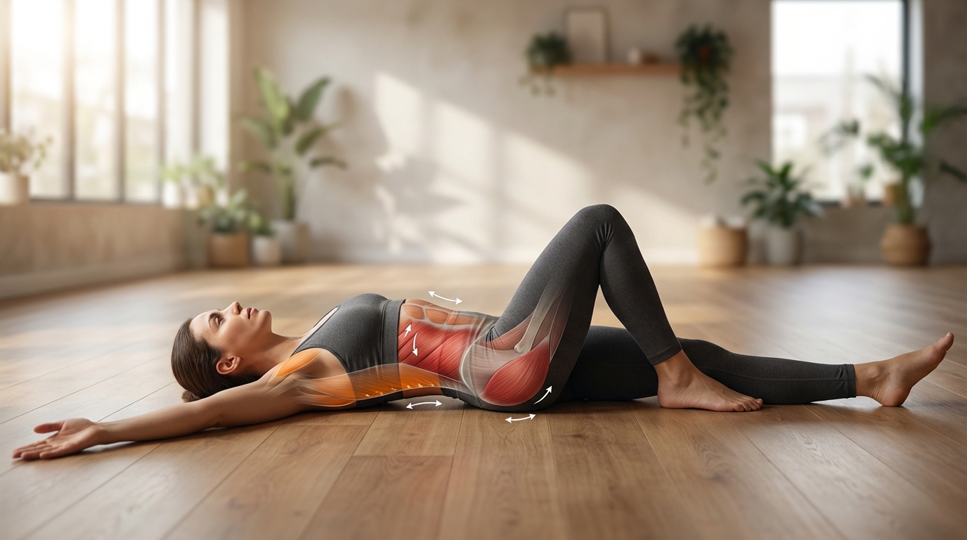 Supta Matsyendrasana — Torsion Allongée